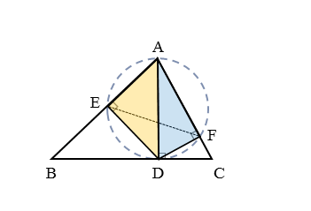円に内接する四角形を扱った問題問3(i)の図