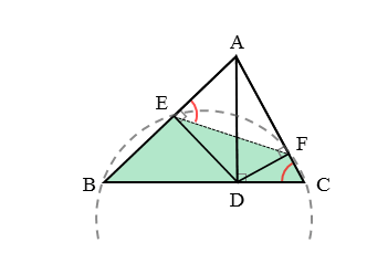 円に内接する四角形を扱った問題問3(ii)の図その3